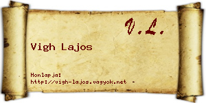 Vigh Lajos névjegykártya